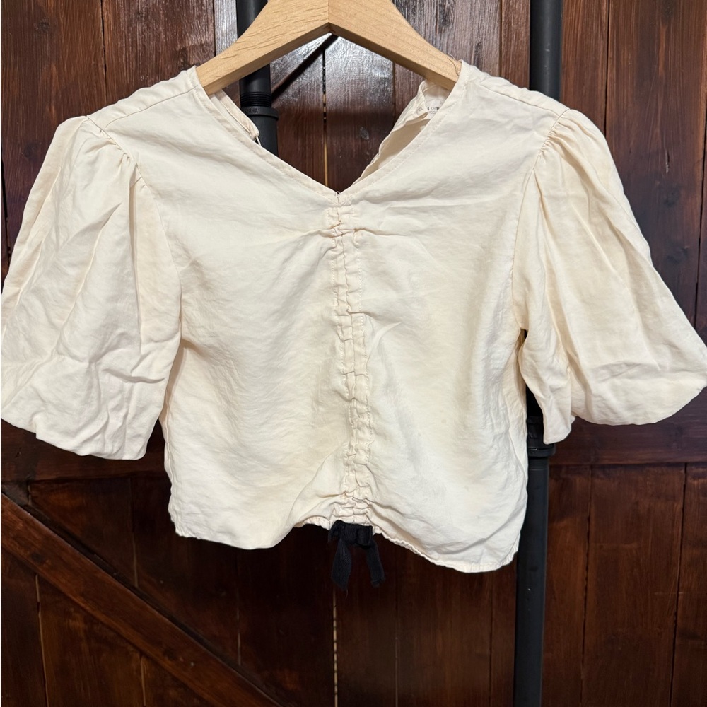 Zara Cream Puff Sleeve Blouse